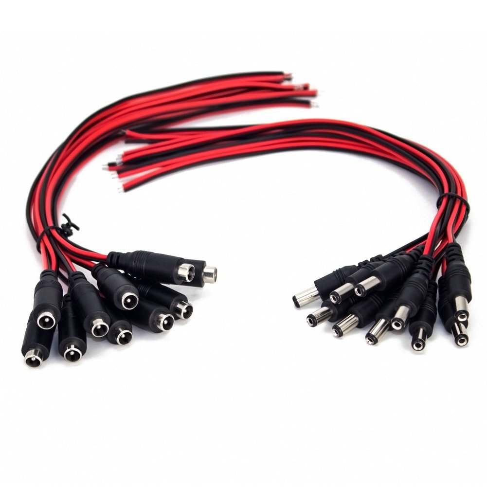 DC POWER PIGTAIL CABLE WIRE, 12V 5A FEMALE CONNECTORS - Led Eindhoven