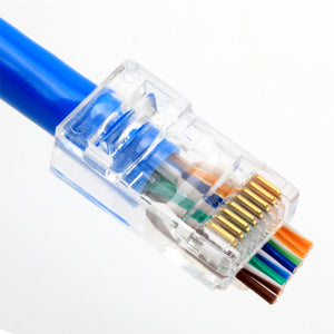 RJ45 Connectors CAT6 8P8C Ethernet Network Plug High Performance 2 Prong 100PCS