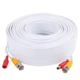 Pre-Made All-in-One BNC Video and Power Siamese Cable with Connector for CCTV Security Camera 100 ft White DIY Cable