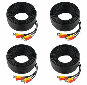 4pcs 100ft for Security Camera System CCTV Video Power Cable BNC RCA Cord Wire